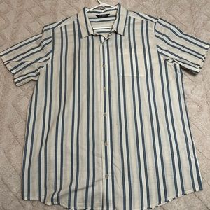 Size XL Alpine Design Button Down. White with Blue Stripes.